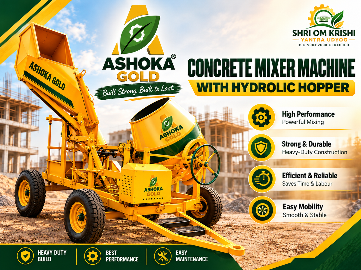 Concrete Mixer Machine With Hydrolic Hopper