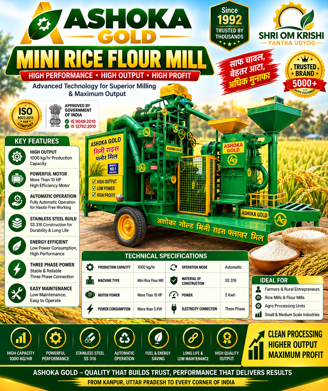 Mini Rice Mill Two Fane Nano Model