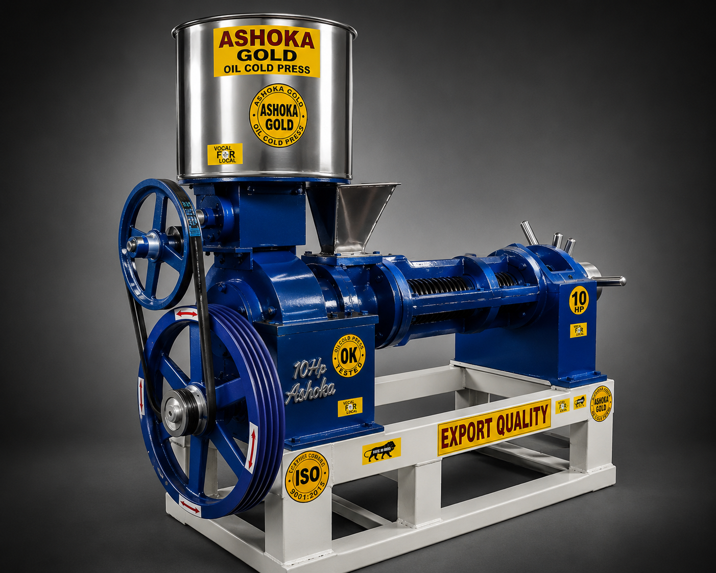 Cold Press Oil Machine 10 /15 hp (With 14 Plate Filter Press and Motor)