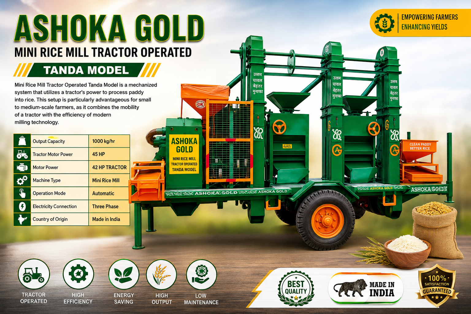 Tractor Rice Mill 3 Lift